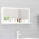 Specchio da Bagno Bianco Lucido 80x10,5x37 cm in Truciolato