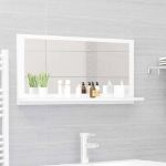 Specchio da Bagno Bianco 80x10,5x37 cm in Truciolato