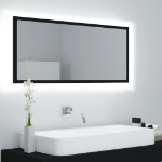 Specchio da Bagno a LED Nero 100x8,5x37 cm in Acrilico