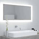 Specchio da Bagno a LED Grigio 100x8,5x37 cm in Acrilico