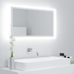 Specchio da Bagno con LED Bianco 80x8,5x37 cm in Acrilico