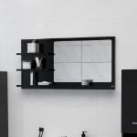 Specchio da Bagno Nero 90x10,5x45 cm in Truciolato