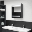 Armadietto Bagno con Specchio e LED Grigio Lucido 50x14x60 cm