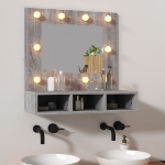 Mobile a Specchio con LED Grigio Sonoma 60x31,5x62 cm