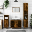 Armadietto Bagno Rovere Fumo 80x33x60 cm in Legno Multistrato