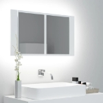 Armadietto a Specchio con Luci LED Bianco 80x12x45 in Acrilico