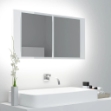 Armadietto a Specchio con Luci LED Bianco Lucido in Acrilico