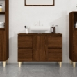 Mobile Lavabo Rovere Marrone 80x33x60 cm in Legno Multistrato