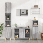 Mobile Lavabo Grigio Sonoma 80x33x60 cm in Legno Multistrato