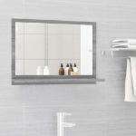 Specchio da Bagno Grigio Sonoma 60x10,5x37 cm Legno Multistrato