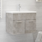 Mobile Bagno con Lavabo Integrato Grigio Cemento in Truciolato