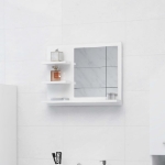 Specchio da Bagno Bianco Lucido 60x10,5x45 cm in Truciolato