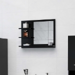 Specchio da Bagno Nero 60x10,5x45 cm in Truciolato