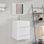 Mobile Bagno con Lavabo Integrato Bianco in Legno Multistrato