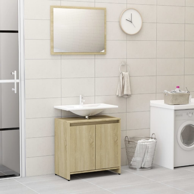 Set Mobili da Bagno Rovere Sonoma in Truciolato