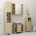 Set Mobili da Bagno 4 pz Rovere Sonoma in Truciolato