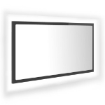 Specchio da Bagno LED Grigio Lucido 80x8,5x37 cm in Acrilico