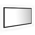 Specchio da Bagno a LED Nero 90x8,5x37 cm in Acrilico