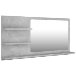 Specchio da Bagno Grigio Cemento 90x10,5x45 cm in Truciolato