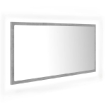Specchio da Bagno a LED Grigio 90x8,5x37 cm in Acrilico
