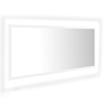 Specchio da Bagno LED Bianco Lucido 100x8,5x37 cm in Acrilico