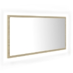 Specchio da Bagno LED Rovere Sonoma 90x8,5x37 cm in Acrilico