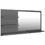 Specchio da Bagno Grigio Lucido 90x10,5x45 cm in Truciolato