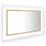 Specchio da Bagno LED Rovere Sonoma 80x8,5x37 cm in Acrilico