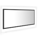 Specchio da Bagno a LED Grigio 100x8,5x37 cm in Acrilico