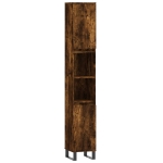 Armadietto Bagno Rovere Fumo 30x30x190 cm in Legno Multistrato