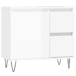 Armadietto Bagno Bianco Lucido 65x33x60cm in Legno Multistrato