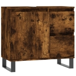 Armadietto Bagno Rovere Fumo 65x33x60 cm in Legno Multistrato