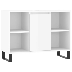 Armadietto Bagno Bianco Lucido 80x33x60cm in Legno Multistrato