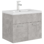 Mobile Bagno con Lavabo Integrato Grigio Cemento in Truciolato