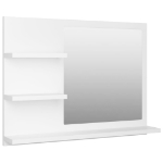 Specchio da Bagno Bianco 60x10,5x45 cm in Legno Multistrato