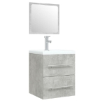 Mobile Bagno Lavabo Integrato Grigio Cemento Legno Multistrato