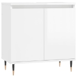 Armadietto Bagno Bianco Lucido 58x33x60cm in Legno Multistrato