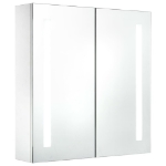 Armadietto Bagno con Specchio e LED 60x14x62 cm