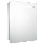 Armadietto Bagno con Specchio e LED 68x9x80 cm