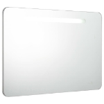 Armadietto Bagno con Specchio e LED 80x9,5x55 cm