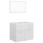 Set Mobili da Bagno Bianco Lucido in Truciolato