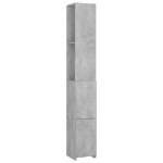 Armadio da Bagno Grigio Cemento 25x25x170 cm in Truciolato