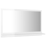 Specchio da Bagno Bianco Lucido 60x10,5x37 cm in Truciolato