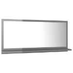 Specchio da Bagno Grigio Lucido 80x10,5x37 cm in Truciolato