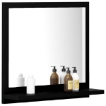 Specchio da Bagno Nero 40x10,5x37 cm in Truciolato
