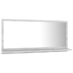 Specchio da Bagno Grigio 80x10,5x37 cm in Truciolato