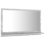 Specchio da Bagno Grigio Cemento 60x10,5x37 cm in Truciolato