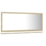 Specchio da Bagno Bianco Rovere Sonoma 80x10,5x37 cm Truciolato