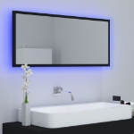 Specchio da Bagno a LED Nero 100x8,5x37 cm in Acrilico