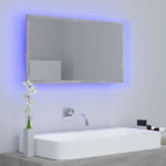 Specchio da Bagno a LED Grigio 80x8,5x37 cm in Acrilico